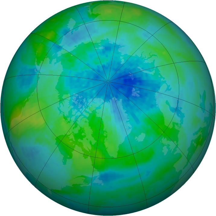 Arctic ozone map for 19 September 2004